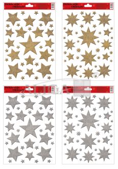 Stained glass windows WB-21/WXG-5003 Stars Golden/Silv.