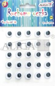 Ruchome oczka MT-6407 (131) samop.okrągłe12 mm.bl.25szt
