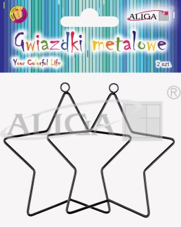 Gwiazdki metalowe RBK-5488 do powieszenia, rozm. 8cm, gr. 1,5mm, op. 2szt. PROM