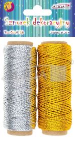 Sznurek dekoracyjny SZ-2936 metalizowany, rozm. 1,5mm x 20m, op. zaw. 2 kolory