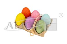 Jajka plastikowe WPJ-7696 kurze, kolorowe, wys. 6 cm, op. 6szt.