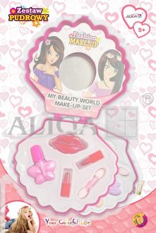 Zestaw pudrowy ZP-2487 7 cieni, 3 szminki, 3 pędzelki, 1 lakier do paznokci PROM