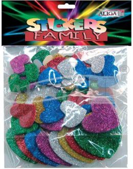 Sticker GSE-02 Hearts Glitter