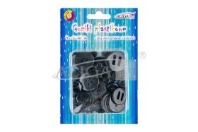 Guziki plastikowe GUZ-7597 czarne, mix rozm., 10-30mm, op. 30g