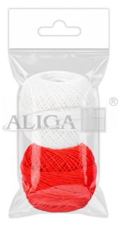 Kordonek KOR-8709 biały i czerwony, 1,5mm x 65m, op. 2szt.