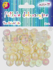 Półkule brokatowe KSB-2471 perłowe mini 13mm op.50szt. PROM