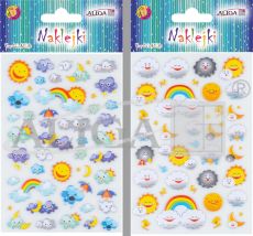 Naklejki NK-8198 wypukłe chmurki i słoneczka, mix wzorów, rozm.10,5 x 15,5cm