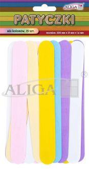 Patyczki PK-3545 mix kolorów, op. 25szt., rozm. 200x25x1,6mm PROM