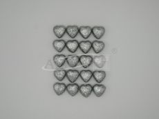 Serca styropianowe brokatowe BBS-04 srebrne 2cm , bl.