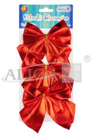 Kokardki KOK-5272 metalizowane czerwone, rozm. 14x12cm, blist. 3szt.