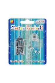 Zestaw krawiecki NIT-8273 - składane nożyczki, naparstek, 5 agrafek