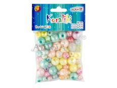 Koraliki PJ-0606 plastikowe, mix wzorów i rozmiarów, op.60szt.