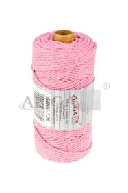 Sznurek bawełniany SBW-108 różowy 3mm x 100m (splot 21 nitek)