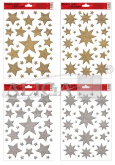 Witraż WB-21 / WXG-5003 gwiazd.złote/srebrn