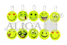 Breloczki odblaskowe CB-9844 dwustronne, mix wzorów, rozm. 5cm, op. 10szt.