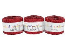 Kordonek KOB-04 metalizowany czerwony 2mm X50m op.