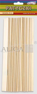Patyczki PK-2563 drewniane naturalne, 20szt. rozm. 200x18x1,6mm