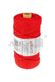 Sznurek bawełniany SBW-102 czerwony 3mm x 100m (splot 21 nitek)