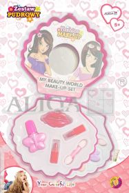 Zestaw pudrowy ZP-2487 7 cieni, 3 szminki, 3 pędzelki, 1 lakier do paznokci PROM