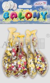 Balony z konfetti BKN-MIX mix kol. w balonie, op. 5szt., rozm. 30cm