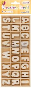 Zestaw literek drewnianych CD-2622 w pudełku, rozm. literek 2,2cm, 130szt.