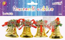 Dzwoneczki DZW-2943 ozdobne, rozm. 4,5cm, op. 4szt.