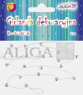 Girlanda z dzwoneczkami GIR-4886 kolor srebrny, dł. 2m