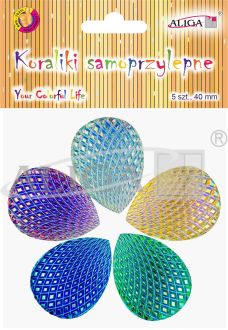 Dżety JET-3317 kryształki samoprzylepne łezki opalizujące 4x3cm PROM