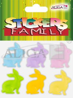 Wielkanoc naklejki NKW-7863 do dekoracji, mix kolorów, op. zawiera 6 szt.