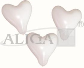 Balony serca białe CR14/50 ,op.50szt.PROM
