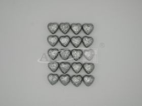 Serca styropianowe brokatowe BBS-04 srebrne 2cm , bl.