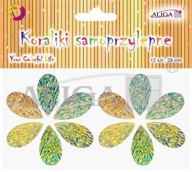 Dżety JET-3102 kryształki samoprzylepne łezki mix kol.opalizujących 2,9 x1,6cm PROM