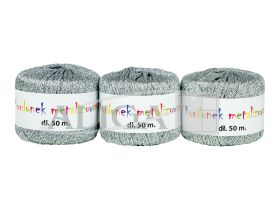 Kordonek KOB-02 metalizowany srebrny 2mm x 50m zgrzewka zawiera 3szt.