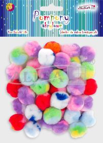 Pompony akrylowe POM-6026 wielobarwne 2,5cm ,mix kol.op.50szt.