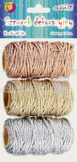 Sznurek dekoracyjny SZ-7383 rozm. 2mm x 10m, op.zawiera 3 kolory