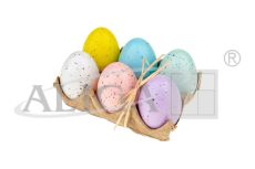 Jajka plastikowe WPJ-7689 kurze, kolorowe, wys. 6 cm, op. 6szt.