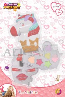 Zestaw pudrowy ZP-2456 6 cieni, 3 szminki, 1 pędzelek, 1 lakier do paznokci PROM