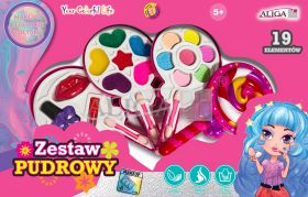Zestaw pudrowy ZP-2517 13 cieni, 2 szminki, 3 pędzelki, 1 lakier do paznokci PROM
