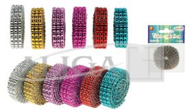 Rhinestone ribbon 3-row TC-9179, length 2 m.