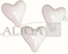 Balony serca białe CR14/50 ,op.50szt.PROM