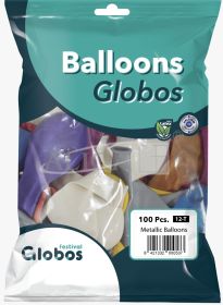Balony BAL27-100M metal., mix kolorów, rozm. 27cm, op. 100szt.