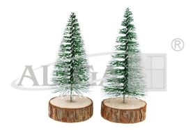 Choinki z tworzywa CHP-10 na drew. podstawce, rozm. 10cm, op. 2szt.