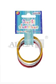 Druciki aluminiowe DA-1204 mix 3 kolorów, gr. 0,3mm, dł. 10m