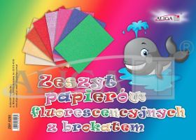 Fluorescent paper set with glitter ZBF-0280 B4