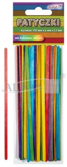 Patyczki PK-0050 mix kolorów rozm.190x6x1,3mm,op.100szt.