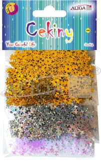 Cekiny MT-4781 śnieżynki op. 3kolory x 6g