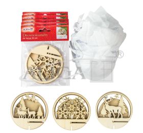 Zestaw kul akrylowych z drewnokształtami AZD-08 op.5szt.,śr.8cm PROM