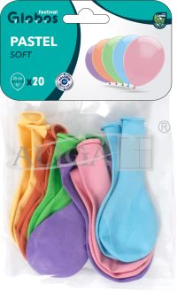 Balony BAL25-20S macaron, mix kolorów, rozm. 25cm, op. 20szt.