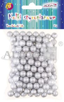 Kulki styropianowe KS-4381 dekoracyjne, srebrne, rozm. 16mm, op. 8g