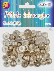 Półkule brokatowe KSB-2457 złote mini 13MM op.50szt. PROM
